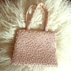 Shell Pink silk satin mini “Kelly” shaped purse
